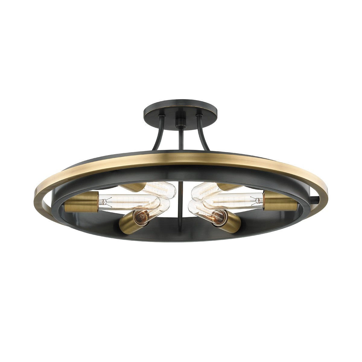 Hudson Valley - 2721-AOB - Six Light Semi Flush Mount - Chambers - Aged Brass/Old Bronze
