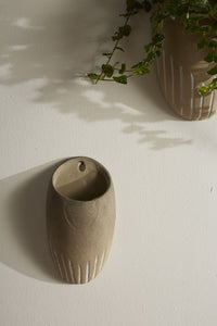 Design Shop Tan Tatcha Wall Vase, 4.75" X 8.75".