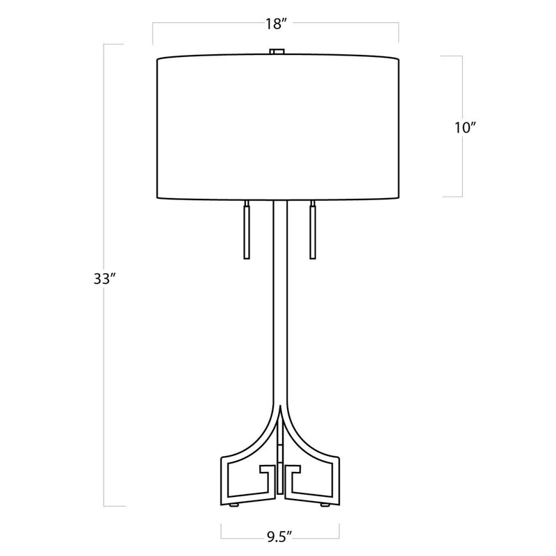 Regina Andrew Two Light Table Lamp from the Le collection in Antique Gold Leaf finish