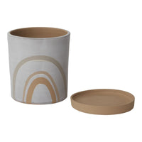 Design Shop White Symbol Pot, 6.5" X 7.5".