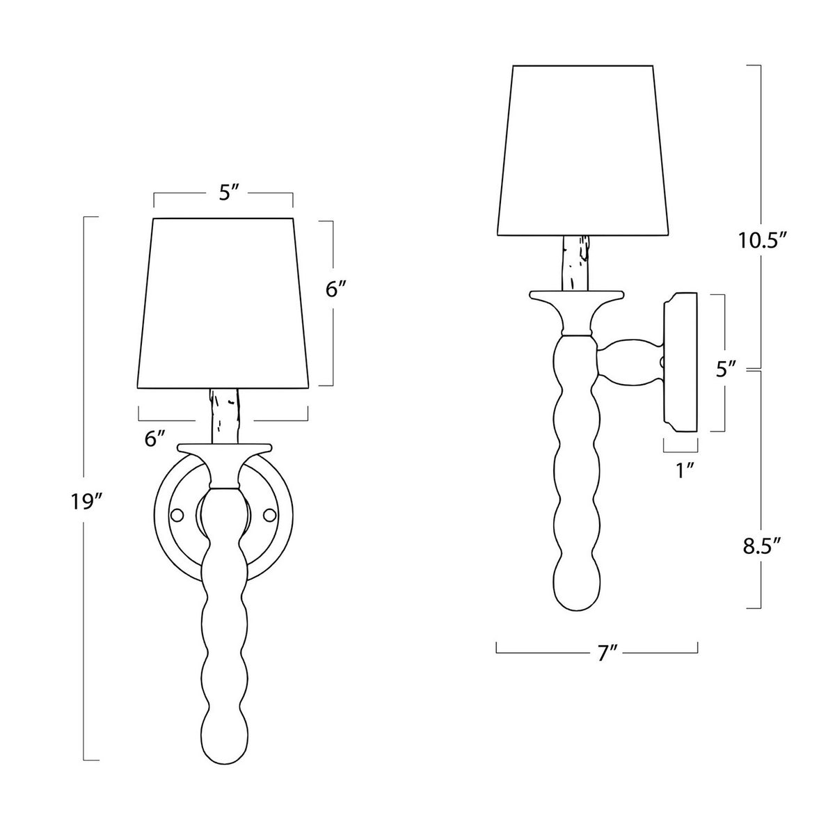 Regina Andrew - 15-1117NAT - One Light Wall Sconce - Perennial - Natural
