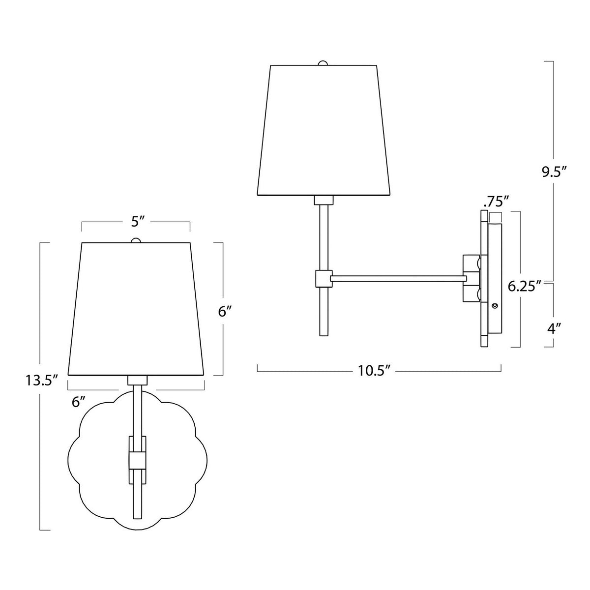 Regina Andrew - 15-1118 - One Light Wall Sconce - Mia - Natural Stone