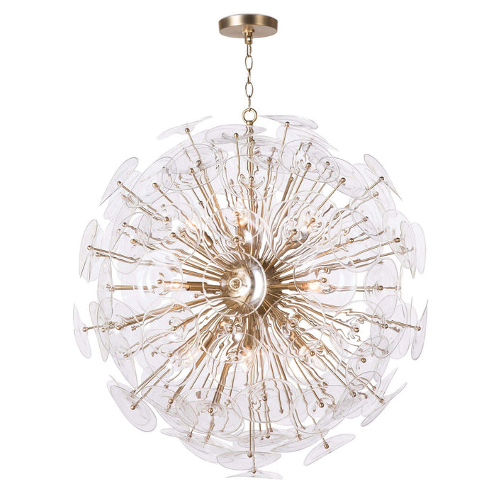 Regina Andrew 12 Light Chandelier from the Poppy collection in Natural Brass finish