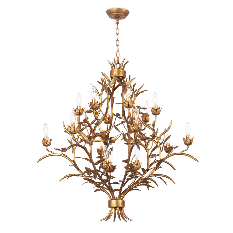 Regina Andrew - 16-1194 - 15 Light Chandelier - Trillium - Antique Gold Leaf