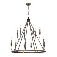 Regina Andrew - 16-1212 - 12 Light Chandelier - Sierra - Blackened Steel