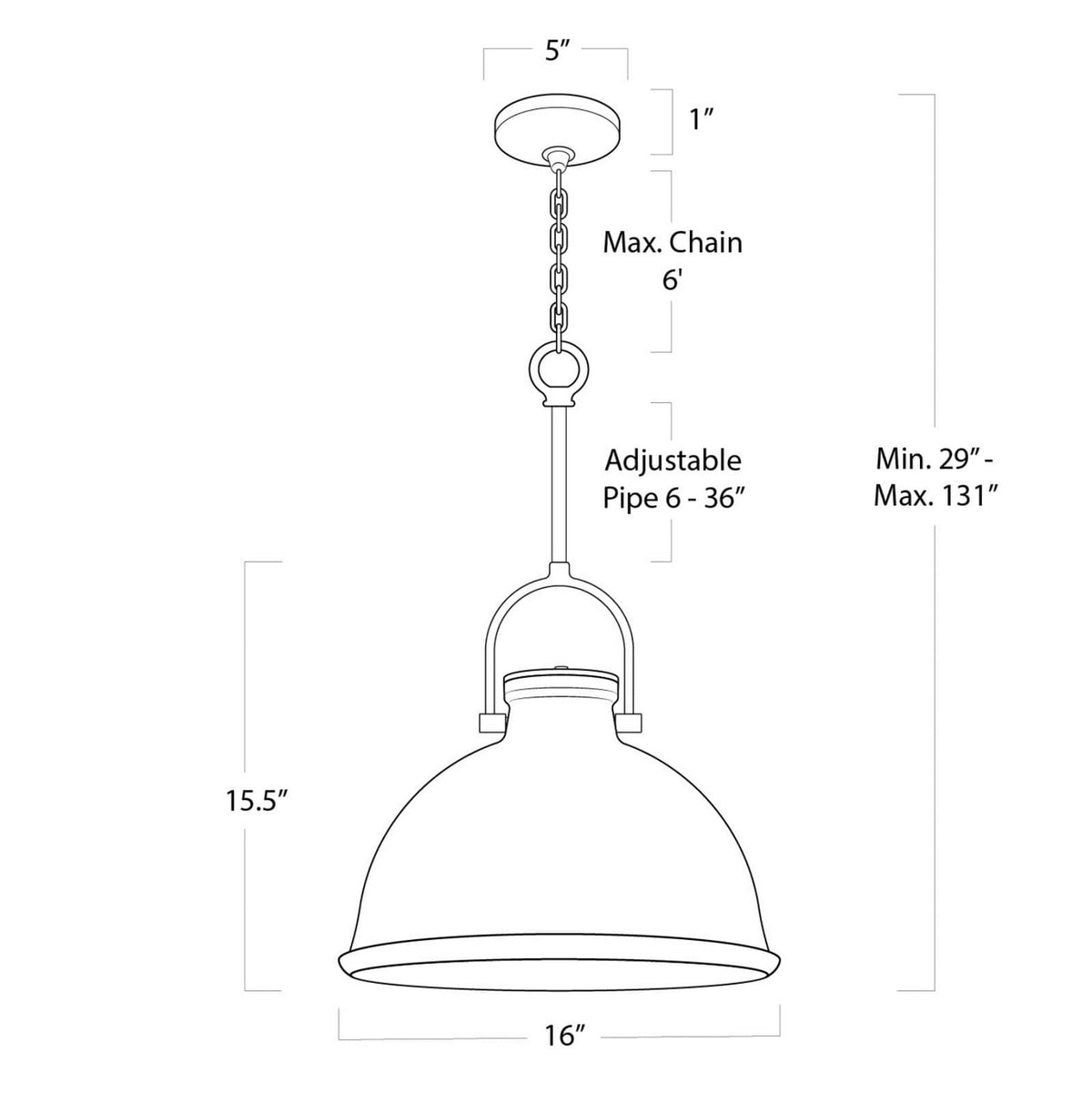 Regina Andrew - 16-1219WT - One Light Pendant - Eloise - White