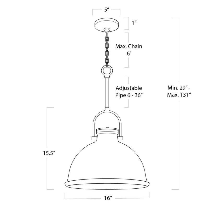 Regina Andrew - 16-1219WT - One Light Pendant - Eloise - White