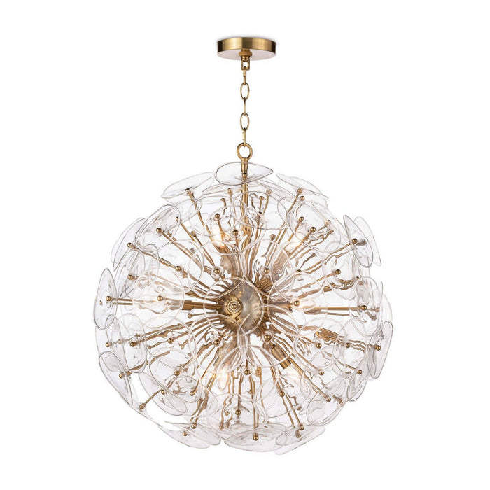 Regina Andrew Nine Light Chandelier from the Poppy collection in Natural Brass finish