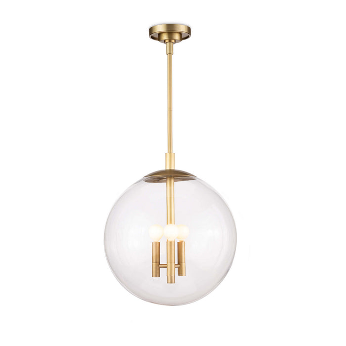 Regina Andrew Three Light Pendant from the Cafe collection in Natural Brass finish