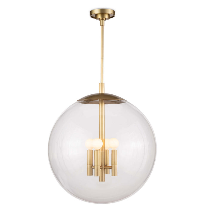 Regina Andrew Four Light Pendant from the Cafe collection in Natural Brass finish