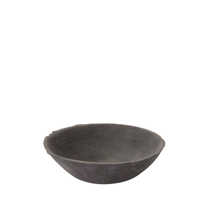 Dark gray ceramic bowl on a white background