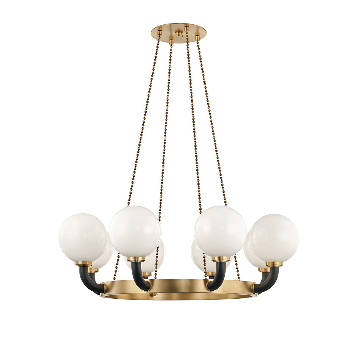 Hudson Valley - 3646-AGB/BK - Eight Light Chandelier - Werner - Aged Brass