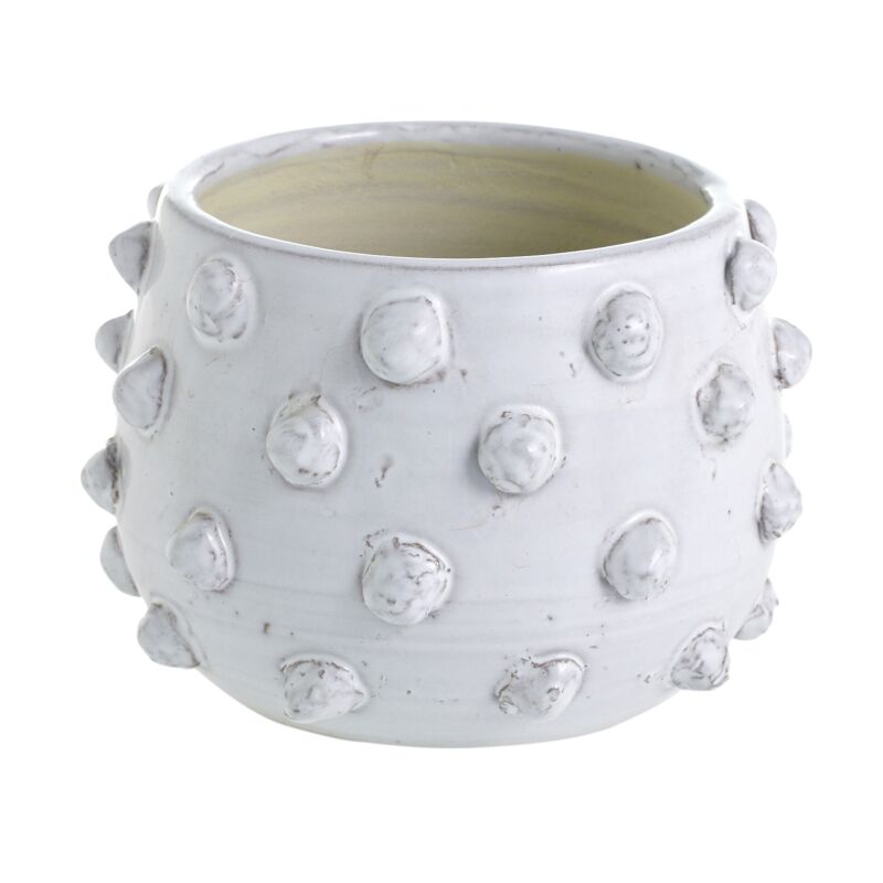 Design Shop White Fem Rosa Collection Pot, 6.5" X 4.75"