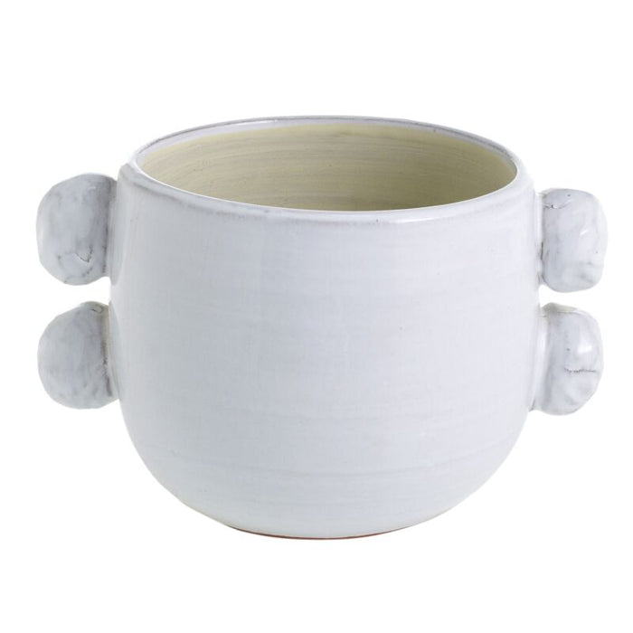 Design Shop White Fem Rosa Collection Pot, 9" X 5.75"
