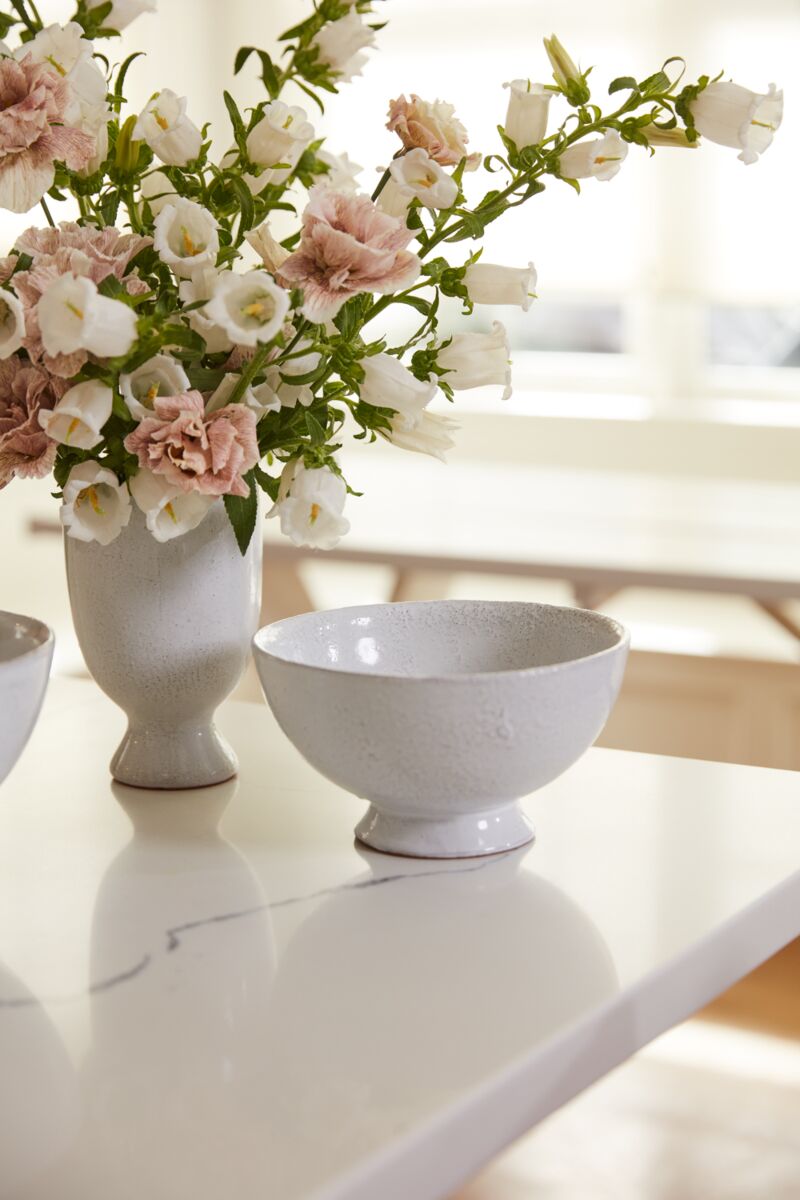 Design Shop White Lyra Collection Compote, 6.75" X 3.75".