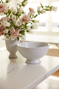 Design Shop White Lyra Collection Compote, 8" X 3.75".