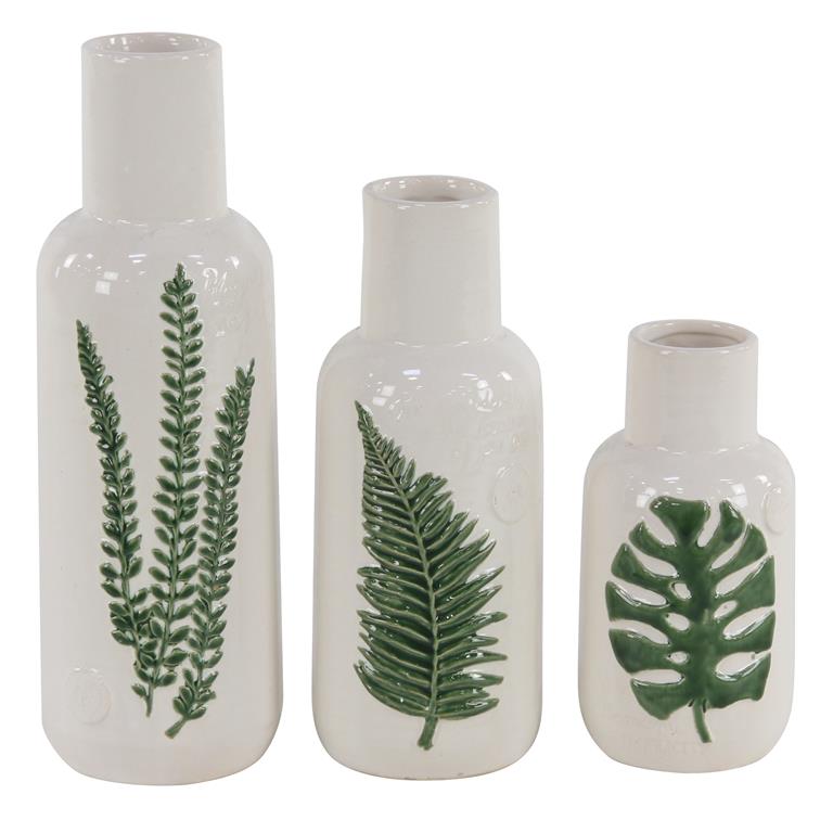 Design Shop  White Ceramic Leaf Vase
