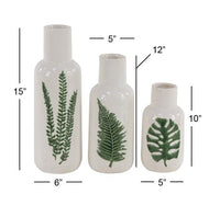 Design Shop  White Ceramic Leaf Vase