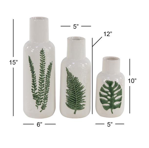Design Shop  White Ceramic Leaf Vase