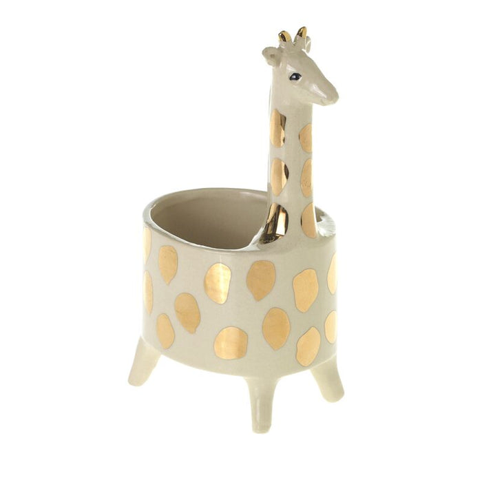 Design Shop Gold Giraffe Planter, 4" X 6.75", Set of 2.