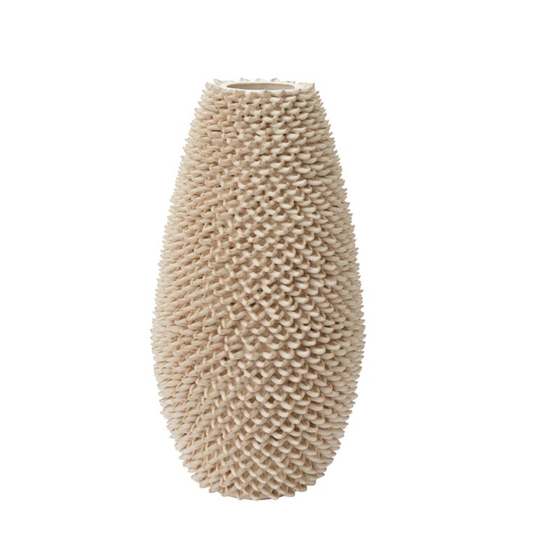 Design Shop Off-White Ismene Vase, 8" X 15.75".