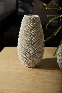 Design Shop Off-White Ismene Vase, 8" X 15.75".