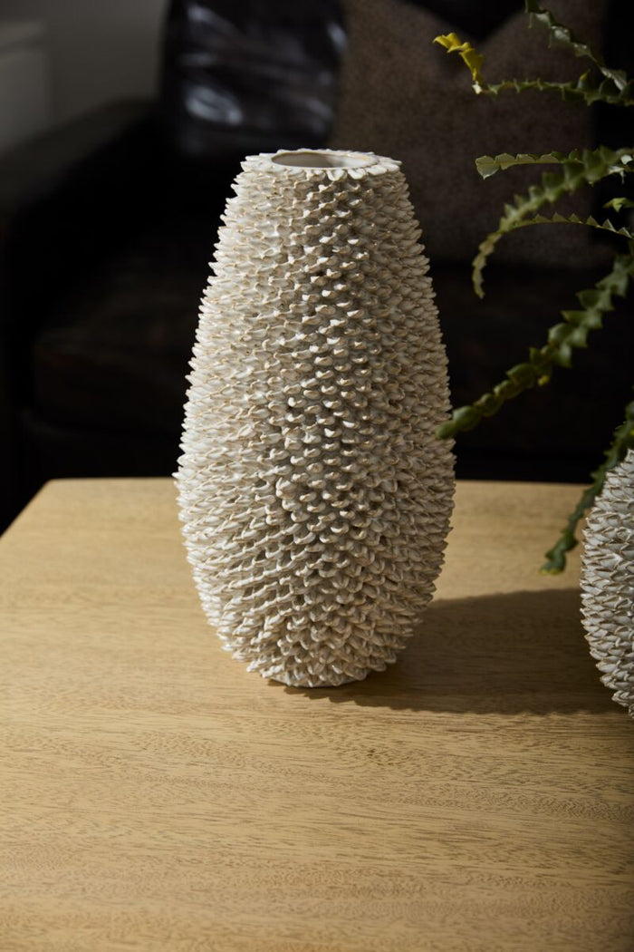 Design Shop Off-White Ismene Vase, 8" X 15.75".