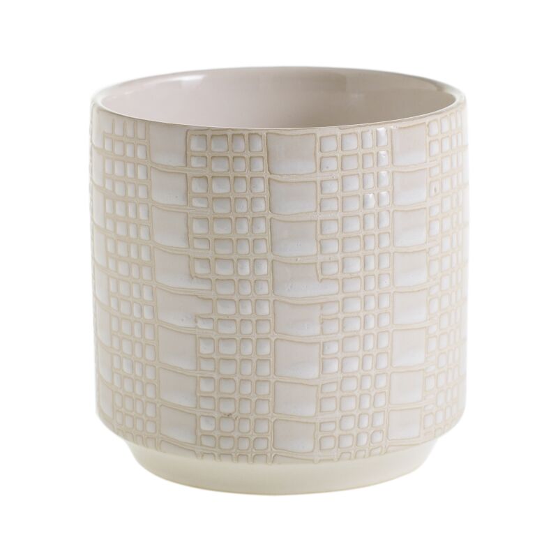 Design Shop Off-White Zati Pot Pot, 4.75" X 4.75", Set of 2.