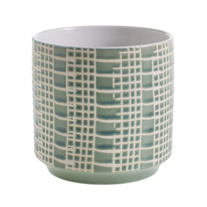 Design Shop Green Zati Pot, 4.75" X 4.75", Set of 2.