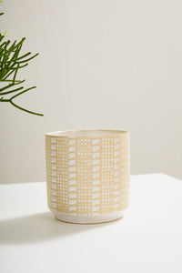 Design Shop Off-White Zati Pot, 6.5" X 6.5".