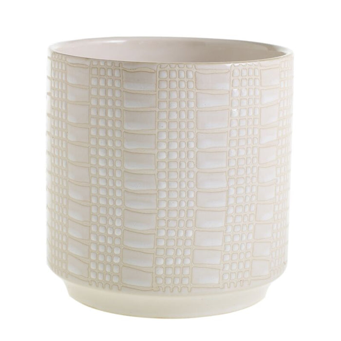 Design Shop Off-White Zati Pot, 6.5" X 6.5".