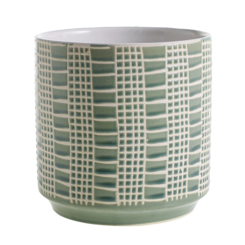 Design Shop Green Zati Pot, 6.5" X 6.75".