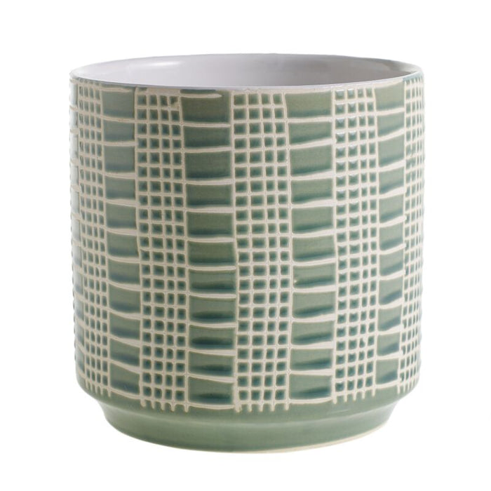 Design Shop Green Zati Pot, 6.5" X 6.75".