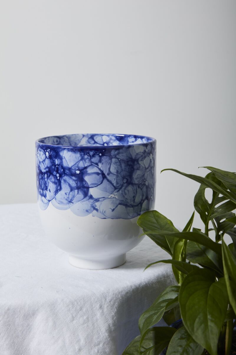 Design Shop Blue Ellory Collection Pot, 6.5" X 6.25"