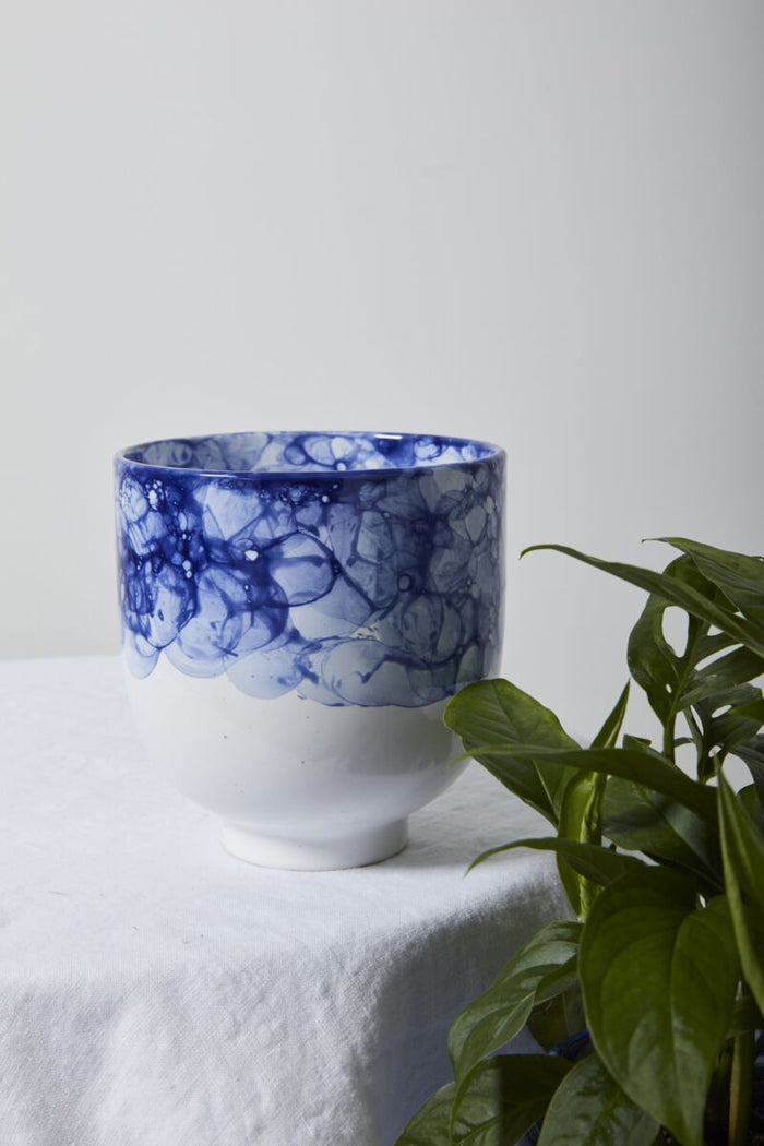 Design Shop Blue Ellory Collection Pot, 6.5" X 6.25"