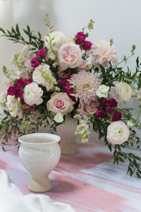 Design Shop White Magnolia Vase, 5.5" X 7", Set of 2.
