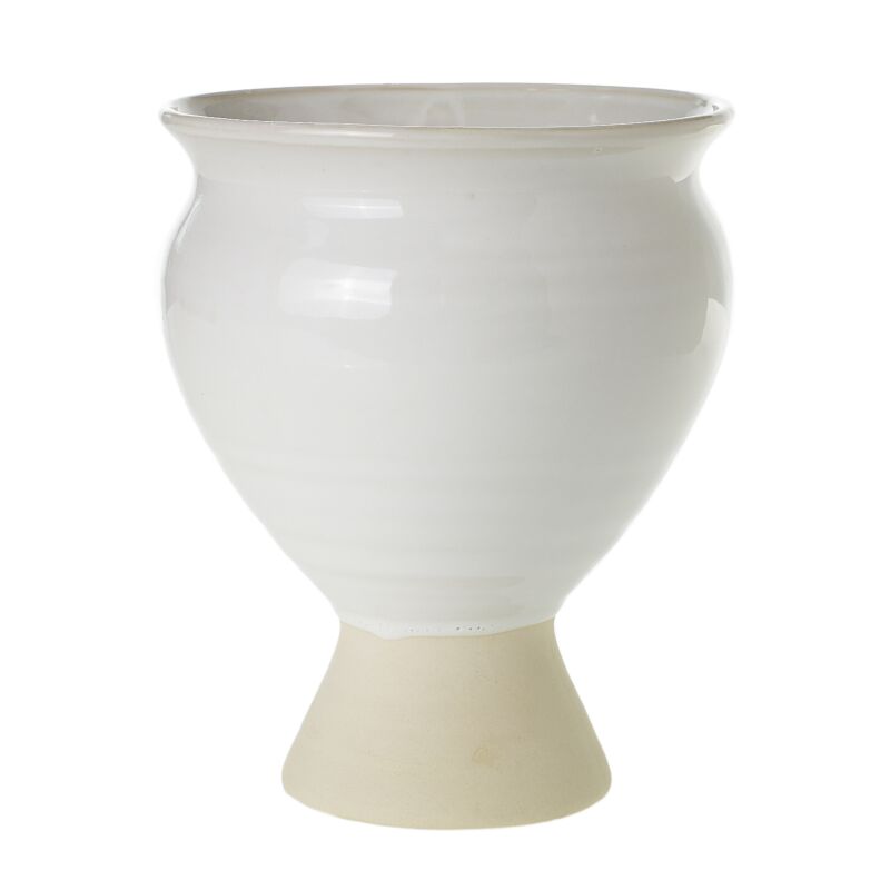 Design Shop White Magnolia Vase, 7" X 8.5"