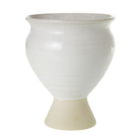 Design Shop White Magnolia Vase, 7" X 8.5"