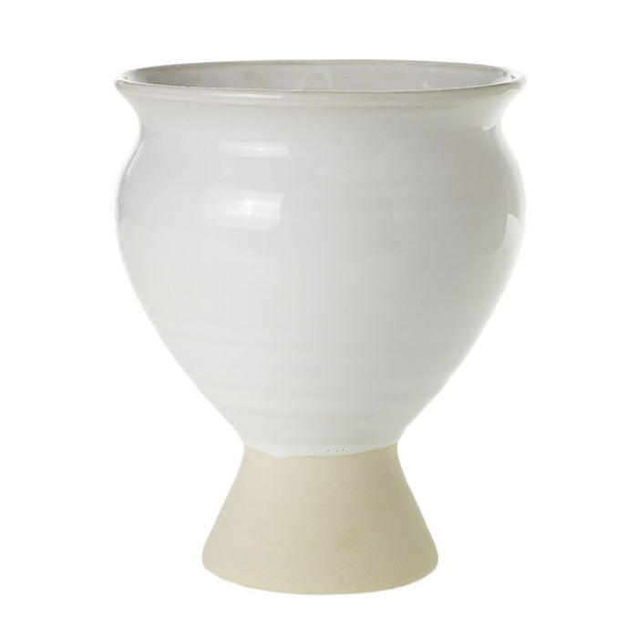 Design Shop White Magnolia Vase, 7" X 8.5"