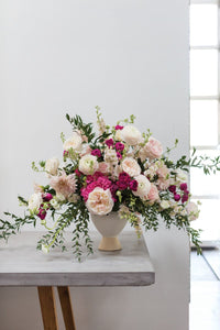 Design Shop White Magnolia Vase, 7" X 8.5"