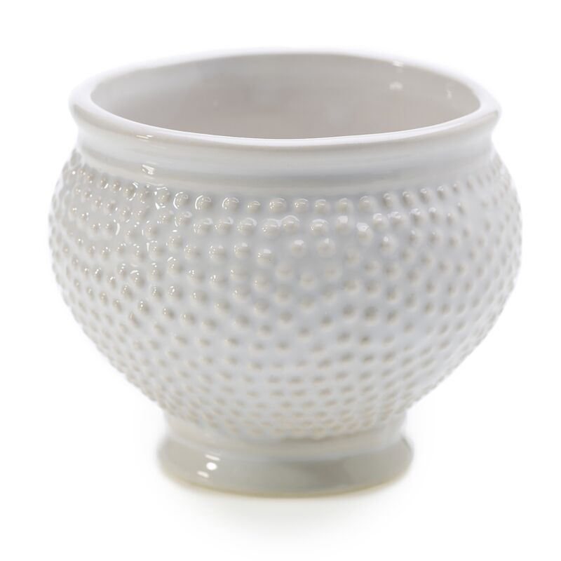 Design Shop White Spotti Pot, 3.75" X 3", Set of 8.