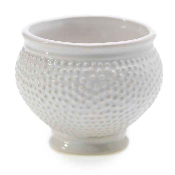 Design Shop White Spotti Pot, 3.75" X 3", Set of 8.