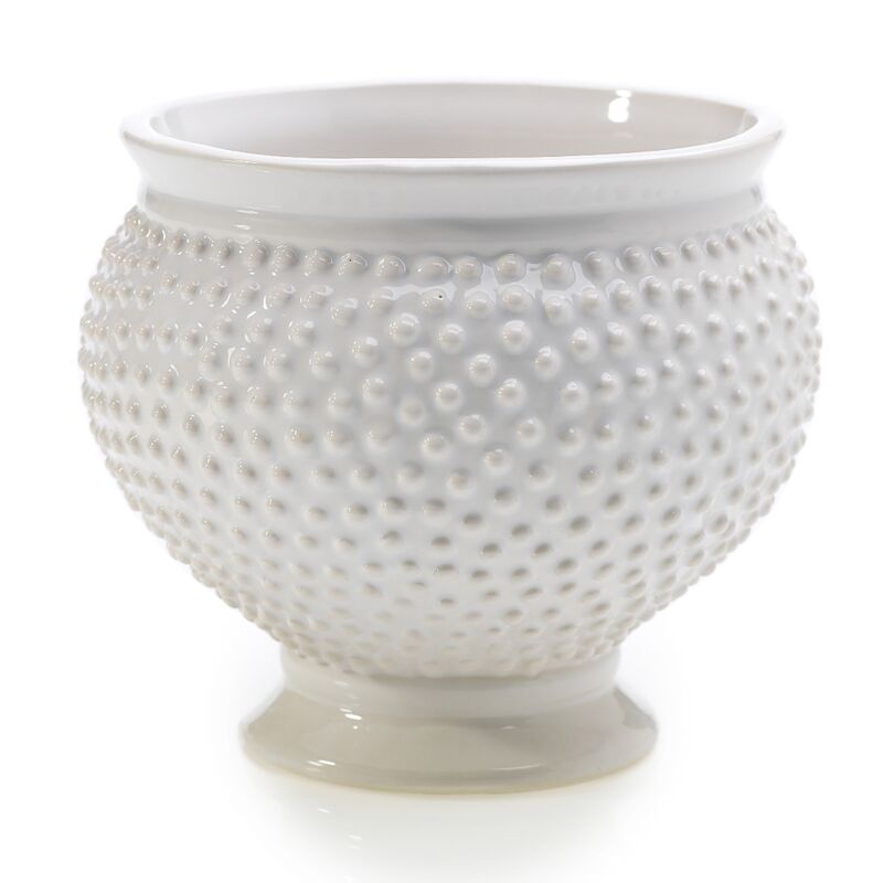 Design Shop White Spotti Pot, 5.5" X 5", Set of 4.