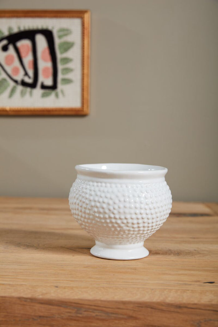 Design Shop White Spotti Pot, 5.5" X 5", Set of 4.