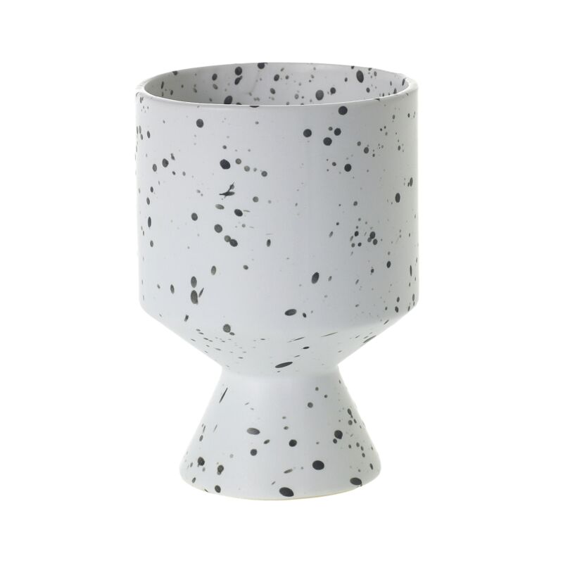 Design Shop White De Vil Pot, 4.5" X 6.25", Set of 2.