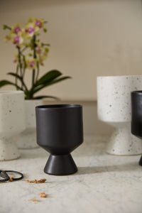Design Shop Black De Vil Pot, 4.5" X 6.25", Set of 2.