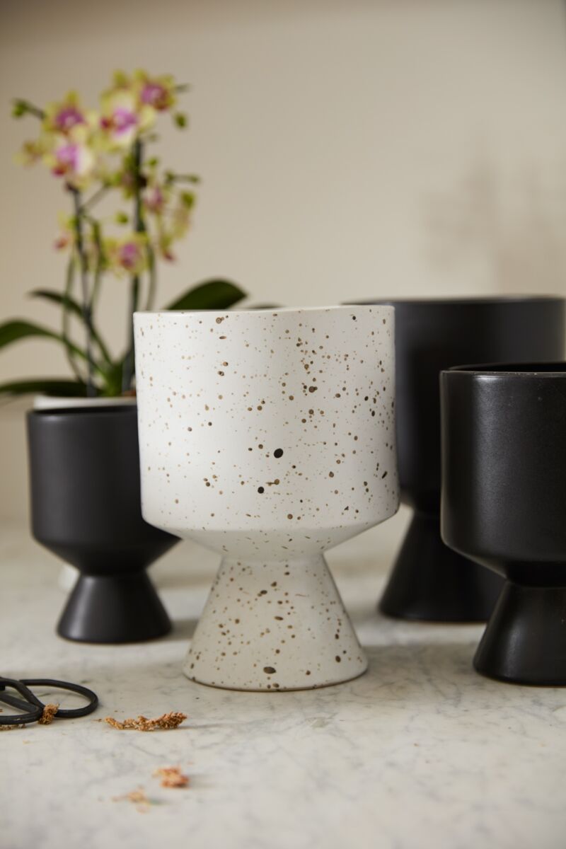 Design Shop White De Vil Pot, 6.5" X 9.25"