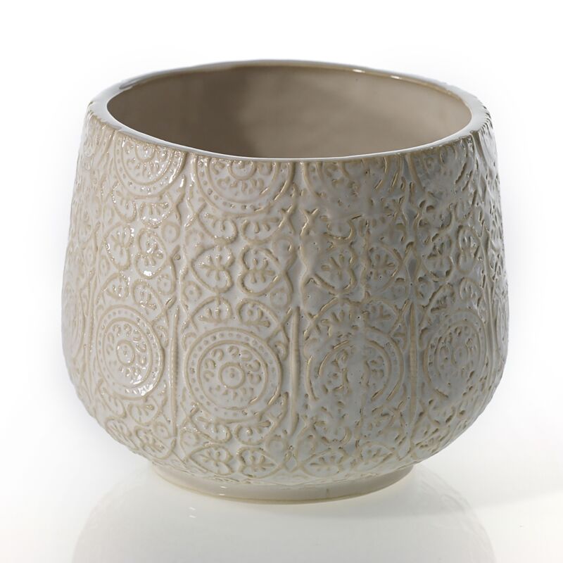 Design Shop White Francis Pot, 6" X 4.75", Set of 2.