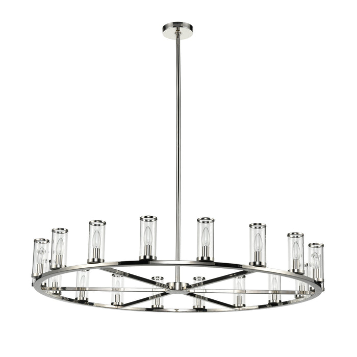 Alora 18 Light Chandelier from the Revolve collection in Clear Glass/Natural Brass|Clear Glass/Polished Nickel|Clear Glass/Urban Bronze finish