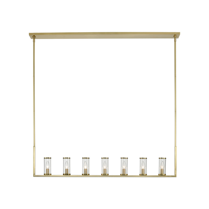 Alora Seven Light Island Pendant from the Revolve collection in Clear Glass/Natural Brass|Clear Glass/Polished Nickel|Clear Glass/Urban Bronze finish